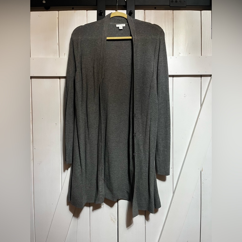 J. Jill Charcoal Open Front Cardigan